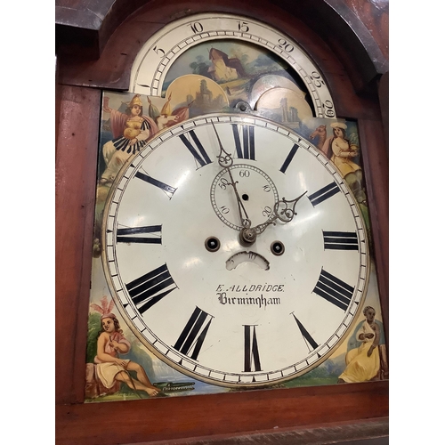 1007 - A Victorian North Country eight day longcase clock, painted dial marked Alldridge, Birmingham, heigh... 