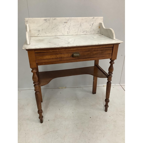 1046 - An early 20th century French marble top washstand, width 80cm, depth 40cm, height 95cm