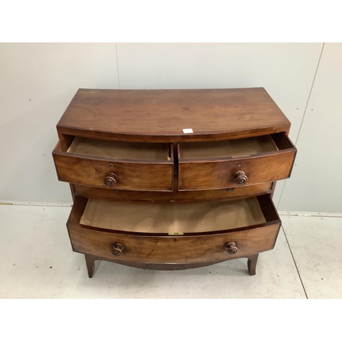 1066 - An early Victorian mahogany bowfront chest of drawers, width 107cm, depth 55cm, height 109cm