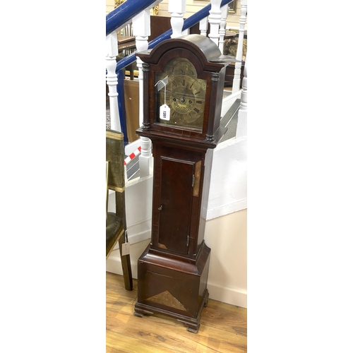 1201 - A mid 18th century style grandmother clock, height 121cm