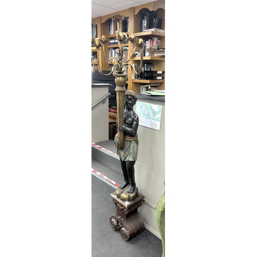 1214 - A pair of Blackamoor floor lamps, height 195cm