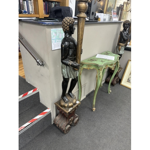 1214 - A pair of Blackamoor floor lamps, height 195cm