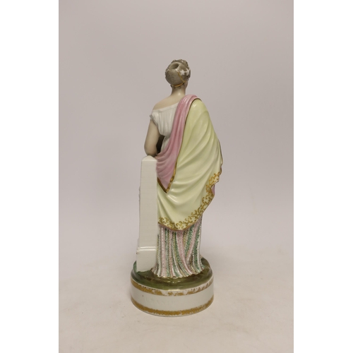 1261 - An early 19th century Paris porcelain figure impressed 'Uranie', 28cm high