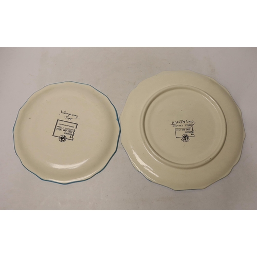 1272 - Two Faiencerie Saint Jean LAigle Longwy dishes, largest 31cm diameter