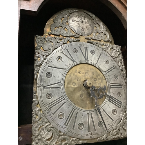 163 - An early 20th century, 18th century style French oak longcase clock, height 232cm