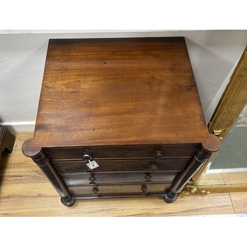 191 - A small Regency mahogany four drawer chest, width 64cm, depth 53cm, height 76cm