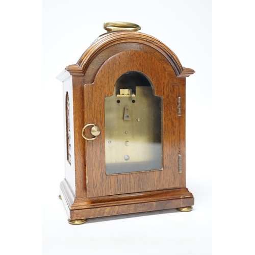 251 - A small Frodsham walnut mantel timepiece with key, 20cm