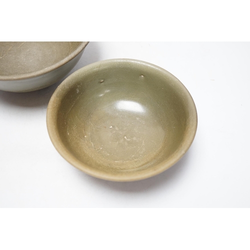 267 - Two Chinese celadon bowls, Yuan-Ming dynasty, largest 22.5cm diameter