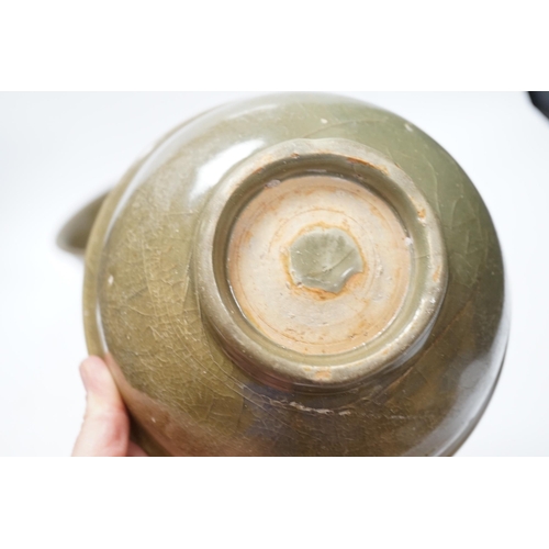 267 - Two Chinese celadon bowls, Yuan-Ming dynasty, largest 22.5cm diameter