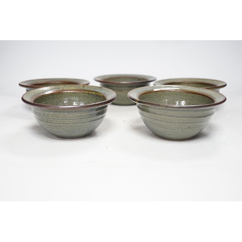 313 - Five Studio pottery bowls, with Henry Hammond Potter's stamp to base