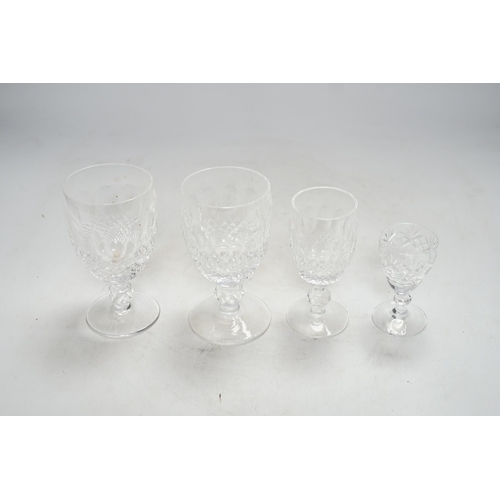 323 - A small collection of Waterford crystal and other cut glass drinking glasses, highest 12cm, (18)... 