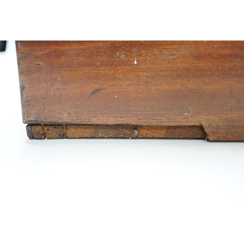 333 - A Georgian writing slope with brass lock plate, 46cm