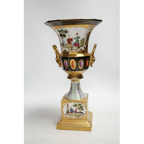 335 - A Crown Derby style chinoiserie urn, 35cm