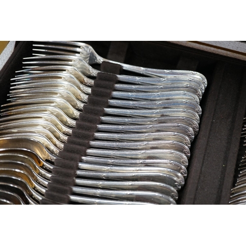 352 - A cased canteen of French Christofle silver plated bow pattern cutlery, a twelve piece setting conta... 