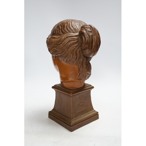 353 - A Goldscheider terracotta bust of the Venus de Milo, 29cm high