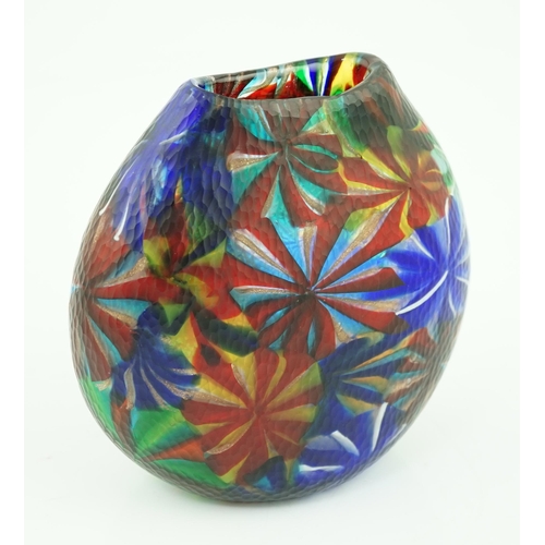 371 - ** ** After Pollio Perelda (1915-1984). A Murano glass Murrine Stellato vase, with star shaped mosai... 