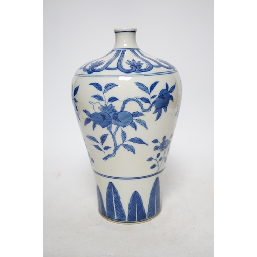 373 - A Chinese blue and white meiping, 24cm