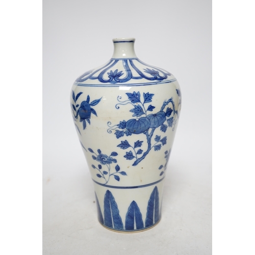 373 - A Chinese blue and white meiping, 24cm