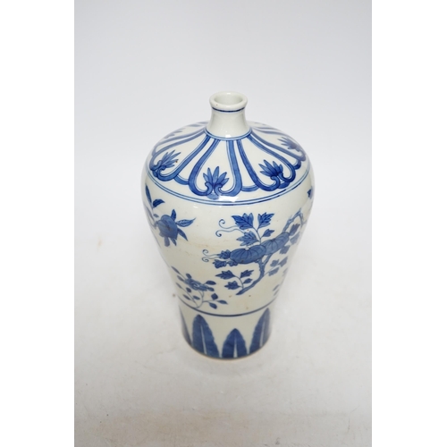 373 - A Chinese blue and white meiping, 24cm