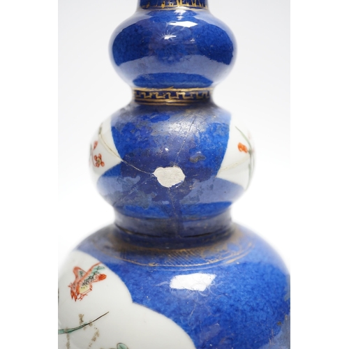 374 - A Chinese powder blue vase, Qing dynasty, 23cm (a.f.)