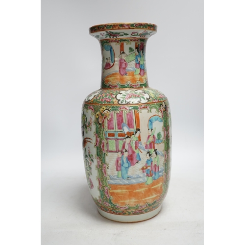 389 - A 19th century Chinese famille rose vase, 36.5cm