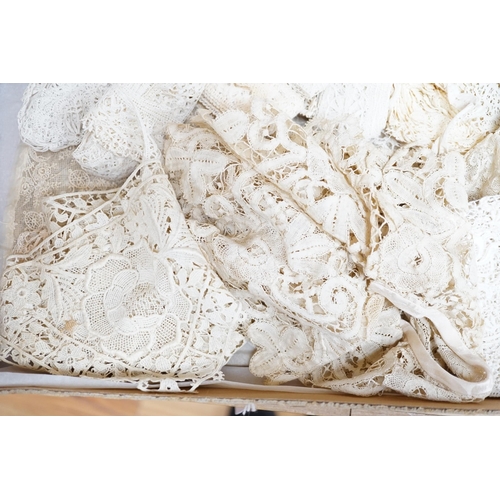 393 - A collection of Honiton lace items, etc.