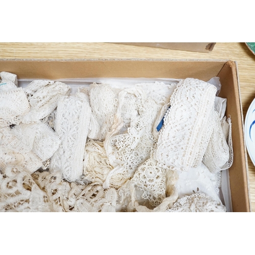 393 - A collection of Honiton lace items, etc.