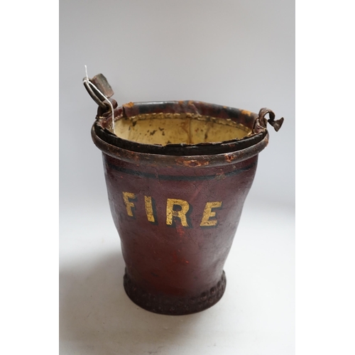 396 - A Victorian leather fire bucket, 28cm high