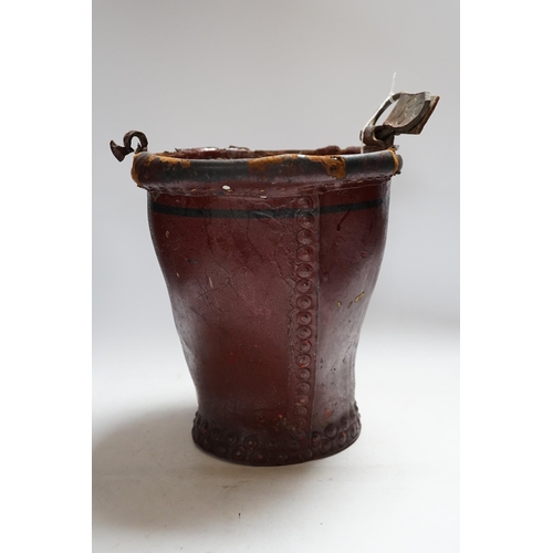 396 - A Victorian leather fire bucket, 28cm high