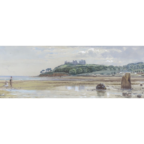 669 - J.P. Jackson (19th. C), watercolour, Welsh coastal landscape, signed and dated 1863, 17 x 46cm... 