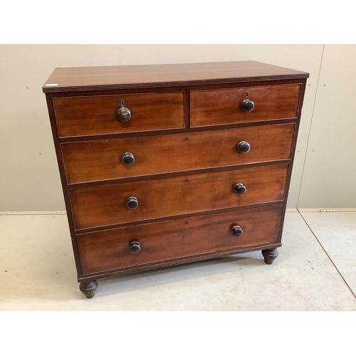 1061 - An early Victorian mahogany chest, width 108cm, depth 54cm height 104cm