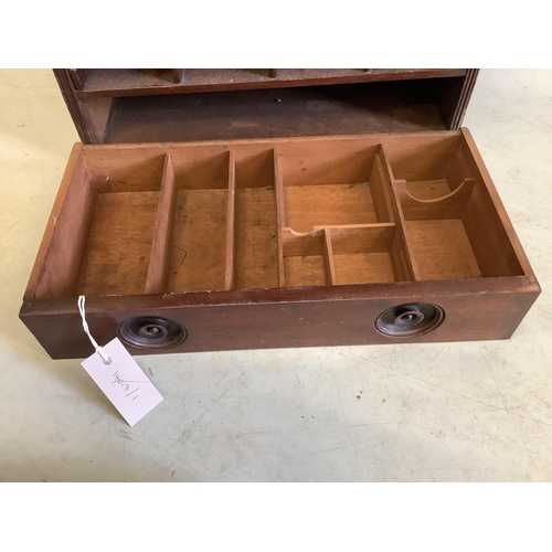 1068 - A Victorian Ferris & Co Bristol mahogany pigeonhole dispensing cabinet with compartmented  drawer, w... 