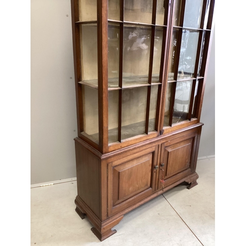 1111 - An Edwardian mahogany display cabinet, width 106cm, depth 39cm, height 203cm