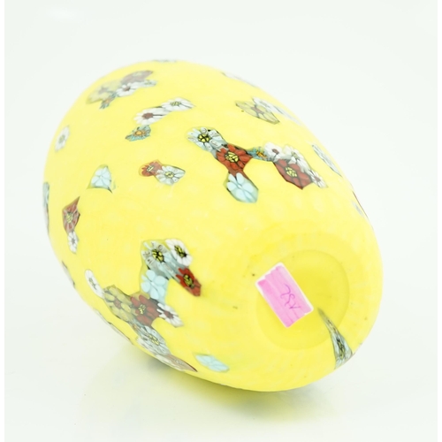 1378 - ** ** Vittorio Ferro (1932-2012) A Murano glass Murrine vase, the yellow battuto ground, decorated w... 