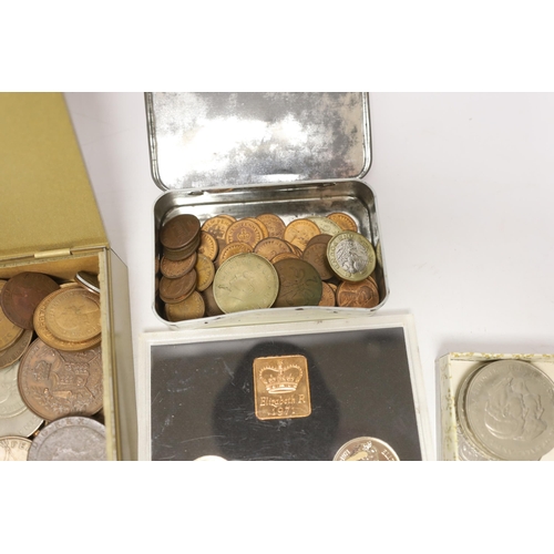 2039 - British and World coinage, to include a William IV fourpence 1836 South Africa five shillings 1948, ... 