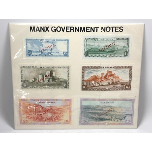 World Banknotes, Isle of Man government, scarce set of six specimen ...