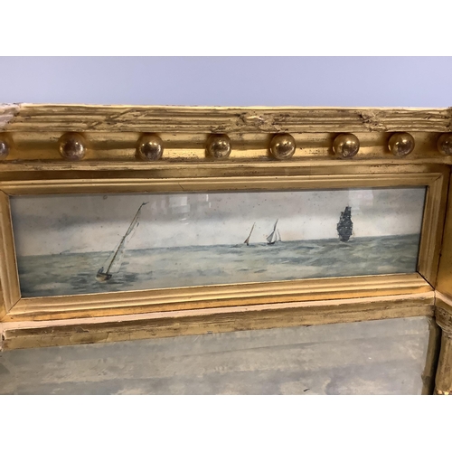 166 - A Regency giltwood and composition pier glass, width 56cm, height 101cm