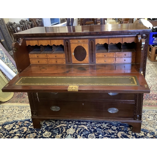 169 - A George IV mahogany secretaire chest, width 120cm, depth 54cm, height 106cm