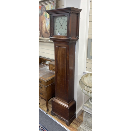 200 - An early 19th century mahogany thirty hour longcase clock, height 191cm