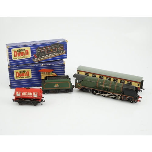 262 - A collection of Hornby Dublo for 3-rail running, including two BR locomotives; a Duchess of Montrose... 