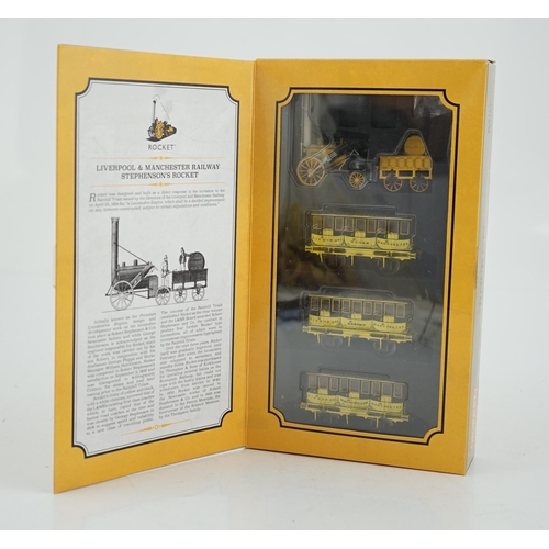 263 - A Hornby Hobbies 00 gauge Rocket train pack (R3810), comprising of Stephensons locomotive Rocket an... 