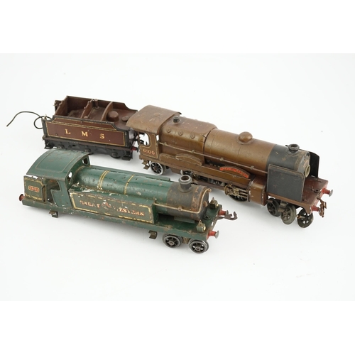 273 - Two Hornby Series 0 gauge tinplate locomotives for 3-rail running; an LMS 4-4-2, Royal Scot 6100, an... 