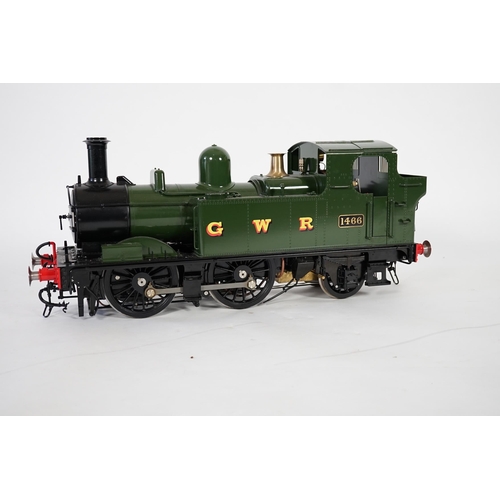 276 - A Kingscale by Silver Crest Models 5 inch gauge coal fired live steam GWR Class 14xx 0-6-0T locomoti... 