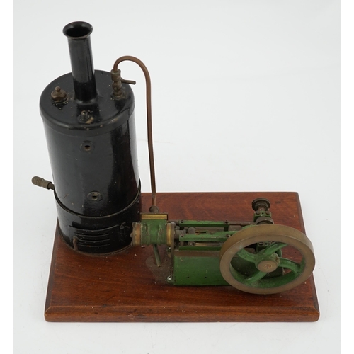 278 - A Stuart Turner style stationary steam plant, with vertical boiler with fittings for a water sight g... 