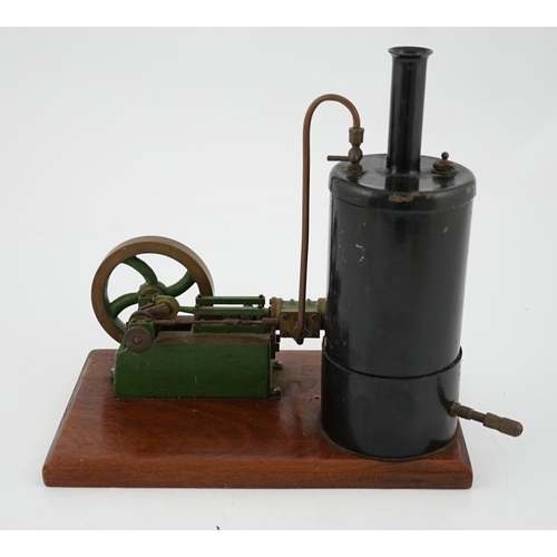 278 - A Stuart Turner style stationary steam plant, with vertical boiler with fittings for a water sight g... 