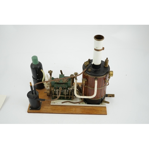 279 - A Cheddar Models Ltd. Proteus steam plant, a gas fired vertical boiler two cylinder marine engine, w... 