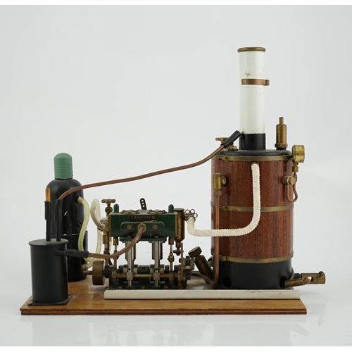 279 - A Cheddar Models Ltd. Proteus steam plant, a gas fired vertical boiler two cylinder marine engine, w... 