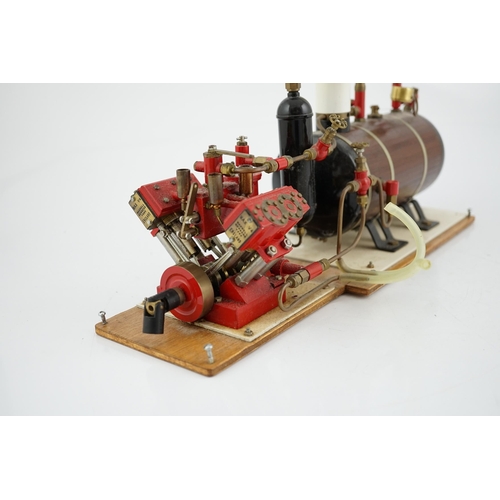 280 - A Maxwell Hemmens gas fired Max V4 marine steam plant, Four cylinder engine with regulator, water ... 