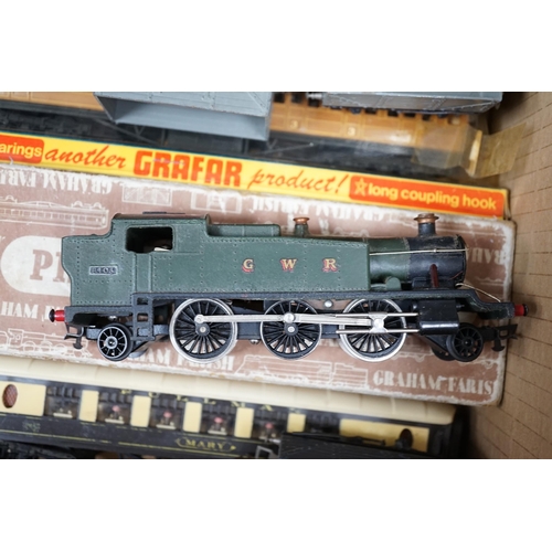 290 - A collection of 00 gauge model Railway by Graham Farish, Exley, etc. including two locomotives; a GW... 