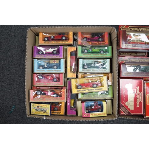 295 - Seventy-nine Matchbox Models of Yesteryear in mainly woodgrain, cream and maroon era boxes, includin... 